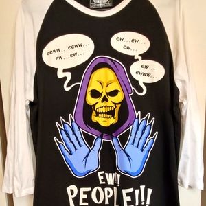 NWOT Skeletor Ew People Killstar Raglan Top 3/4 Sleeve